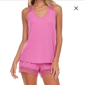 NWT Flora Nikrooz Flora Frances Knit Pajama Set (Peony Pink)